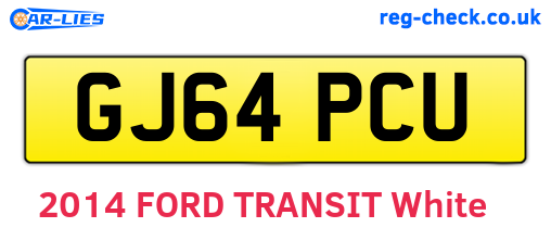 GJ64PCU are the vehicle registration plates.