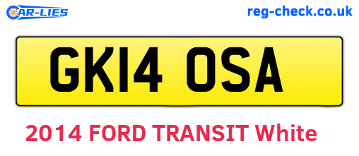 GK14OSA are the vehicle registration plates.