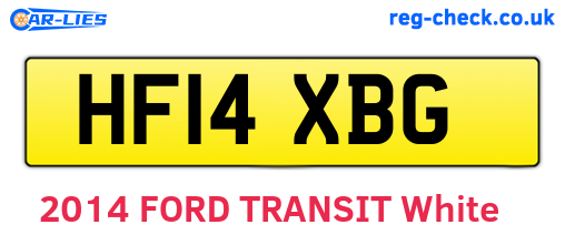 HF14XBG are the vehicle registration plates.
