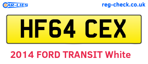 HF64CEX are the vehicle registration plates.