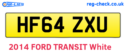 HF64ZXU are the vehicle registration plates.