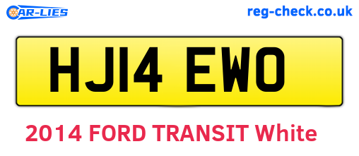 HJ14EWO are the vehicle registration plates.