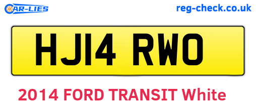 HJ14RWO are the vehicle registration plates.