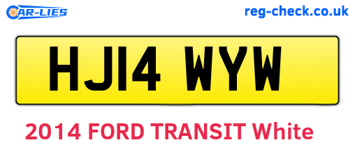 HJ14WYW are the vehicle registration plates.