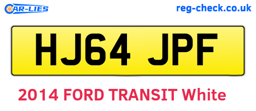 HJ64JPF are the vehicle registration plates.