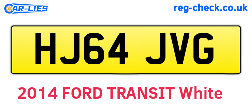 HJ64JVG are the vehicle registration plates.