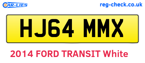HJ64MMX are the vehicle registration plates.