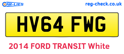 HV64FWG are the vehicle registration plates.