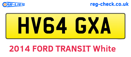 HV64GXA are the vehicle registration plates.
