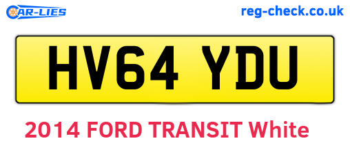 HV64YDU are the vehicle registration plates.