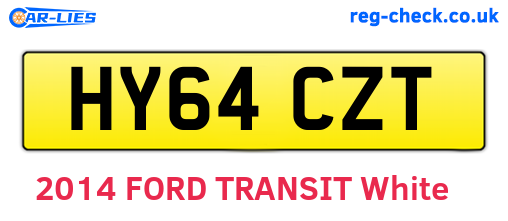 HY64CZT are the vehicle registration plates.