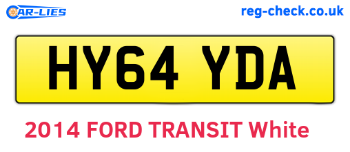 HY64YDA are the vehicle registration plates.