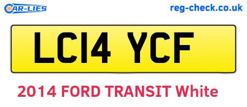 LC14YCF are the vehicle registration plates.