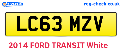 LC63MZV are the vehicle registration plates.