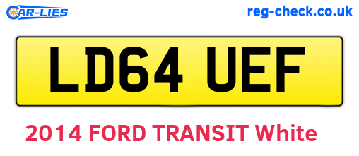 LD64UEF are the vehicle registration plates.