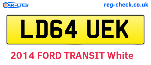 LD64UEK are the vehicle registration plates.