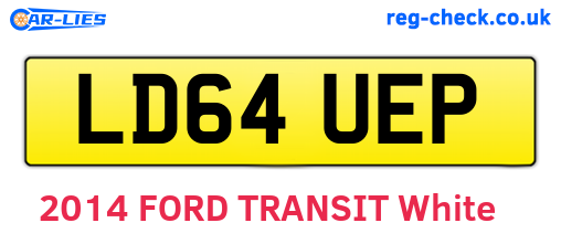LD64UEP are the vehicle registration plates.