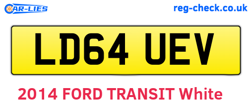 LD64UEV are the vehicle registration plates.