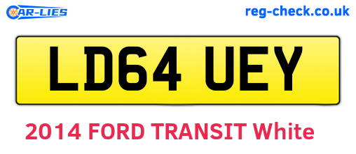 LD64UEY are the vehicle registration plates.