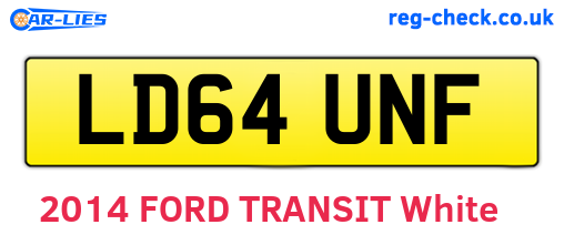 LD64UNF are the vehicle registration plates.