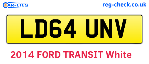 LD64UNV are the vehicle registration plates.