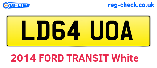 LD64UOA are the vehicle registration plates.