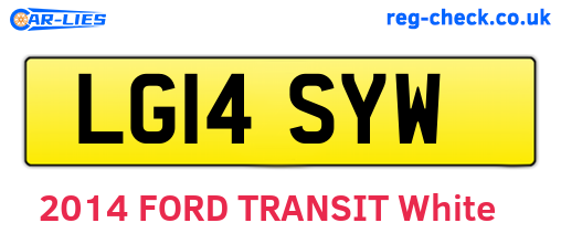 LG14SYW are the vehicle registration plates.