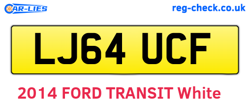 LJ64UCF are the vehicle registration plates.