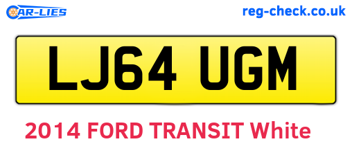 LJ64UGM are the vehicle registration plates.