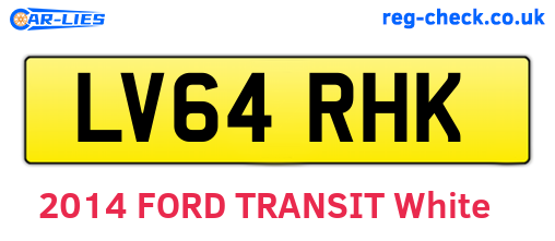 LV64RHK are the vehicle registration plates.