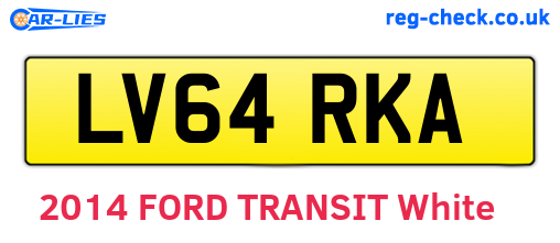 LV64RKA are the vehicle registration plates.