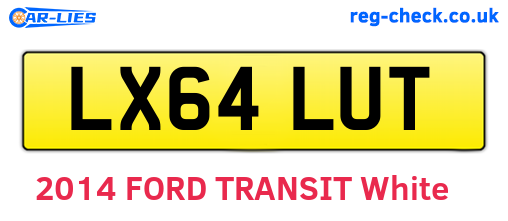 LX64LUT are the vehicle registration plates.