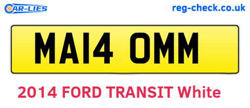 MA14OMM are the vehicle registration plates.