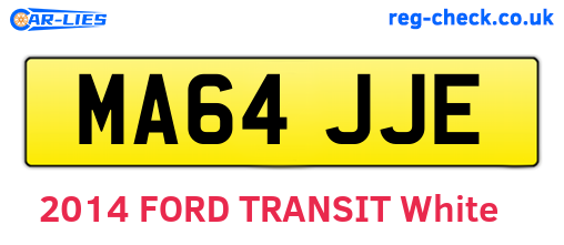 MA64JJE are the vehicle registration plates.