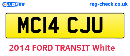 MC14CJU are the vehicle registration plates.