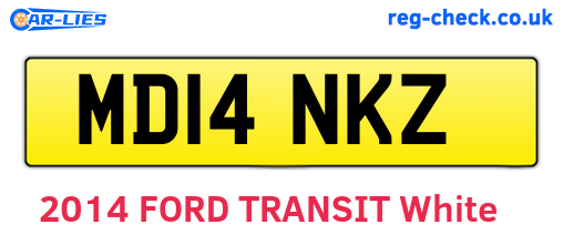 MD14NKZ are the vehicle registration plates.