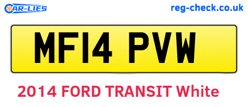 MF14PVW are the vehicle registration plates.