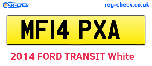 MF14PXA are the vehicle registration plates.