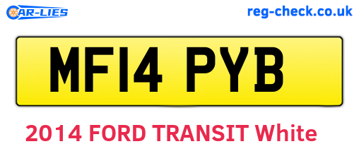 MF14PYB are the vehicle registration plates.