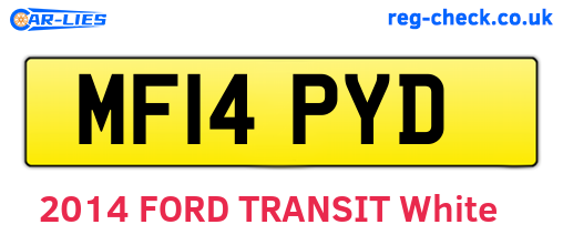 MF14PYD are the vehicle registration plates.