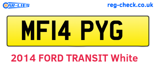 MF14PYG are the vehicle registration plates.