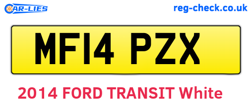 MF14PZX are the vehicle registration plates.
