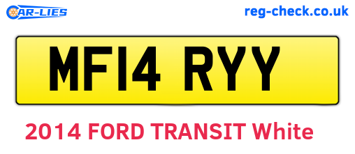MF14RYY are the vehicle registration plates.