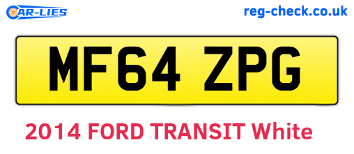 MF64ZPG are the vehicle registration plates.