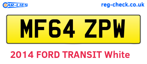 MF64ZPW are the vehicle registration plates.