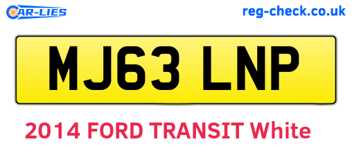 MJ63LNP are the vehicle registration plates.