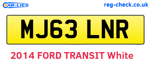 MJ63LNR are the vehicle registration plates.
