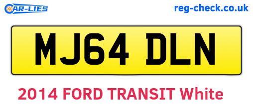MJ64DLN are the vehicle registration plates.