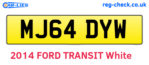 MJ64DYW are the vehicle registration plates.
