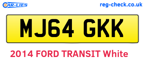 MJ64GKK are the vehicle registration plates.